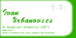 ivan urbanovics business card
